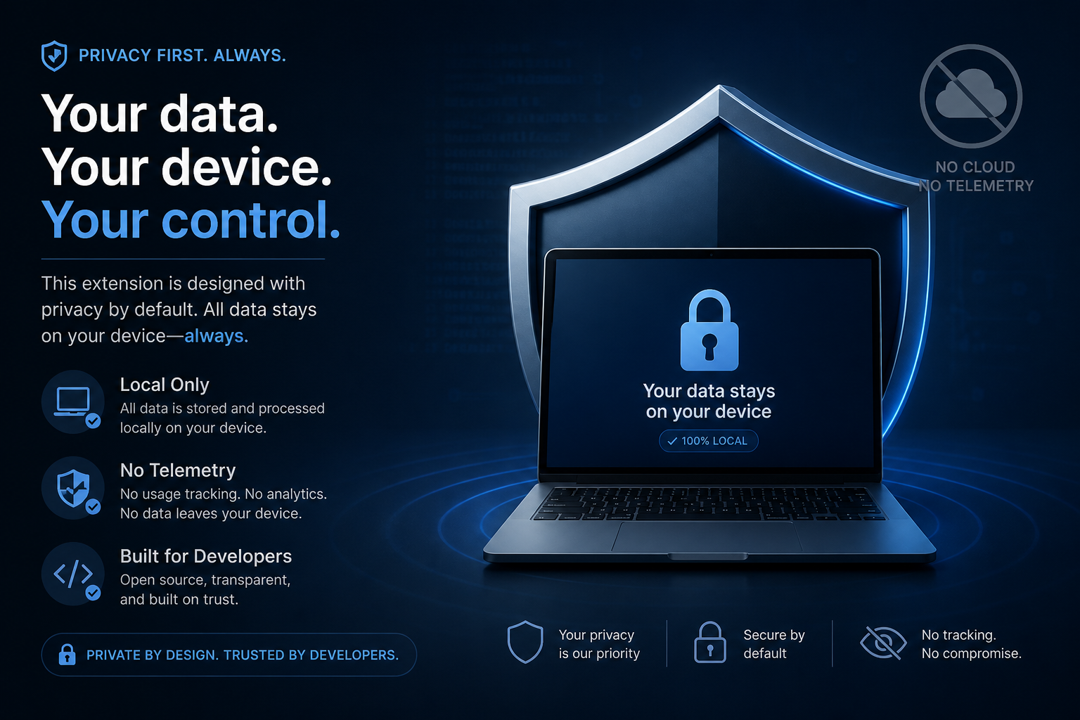 Privacy-first local-only design